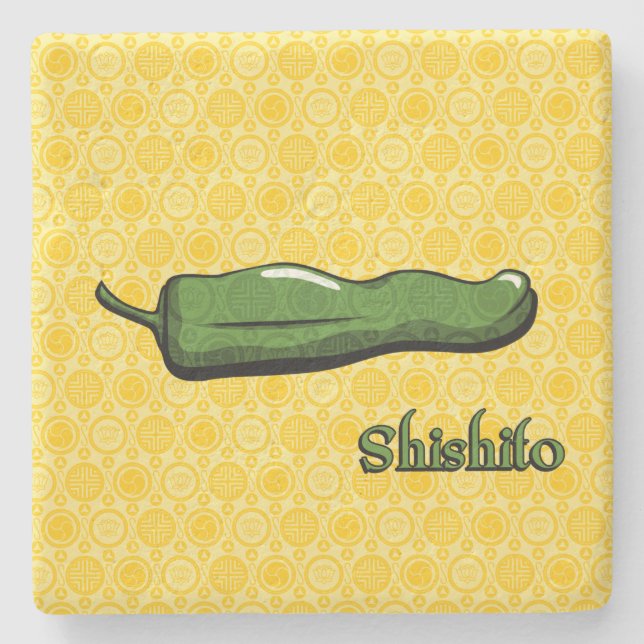 Shishito Chili Pepper Stone Coaster (Front)