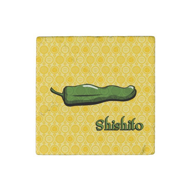 Shishito Chili Pepper Stone Magnet (Front)
