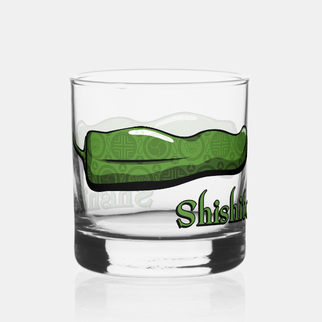 Shishito Chili Pepper Whiskey Glass (Front)