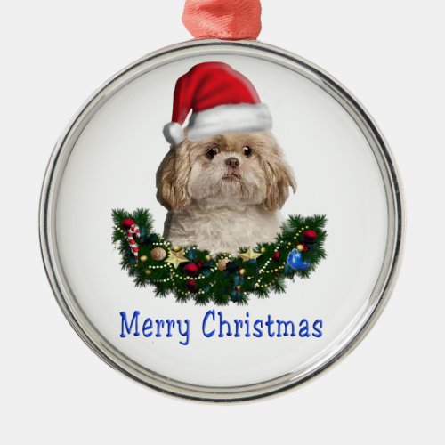 Shitzu Christmas ornament