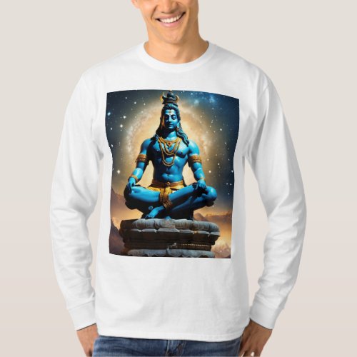 Shiv Yog Mantra Divine Meditation with Lord Shiva T_Shirt