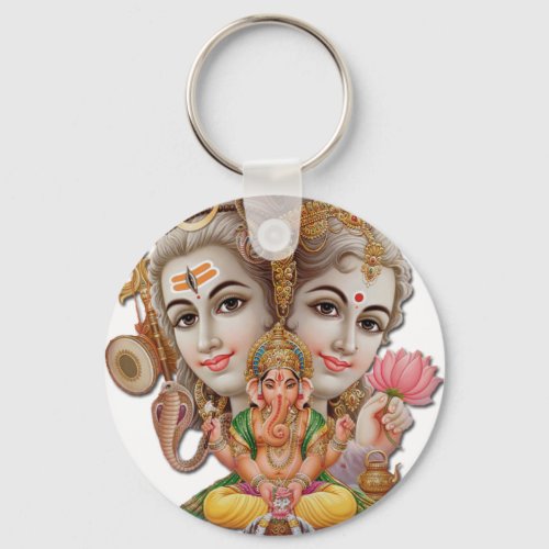 Shiva and family keychain