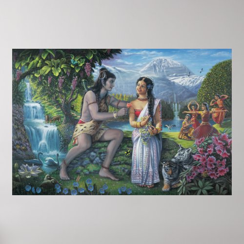 Shiva and Parvati _36 X 24 in Print