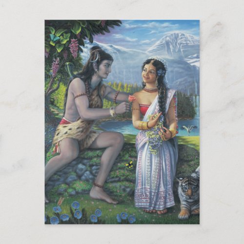 Shiva and Parvati _ The All_Auspicious Couple Postcard