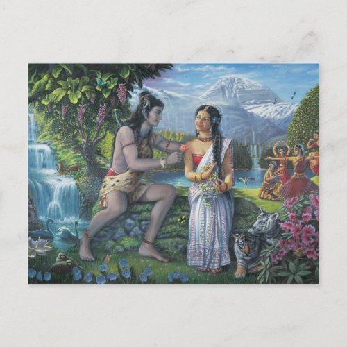 Shiva and Parvati _ The All_Auspicious Couple Postcard