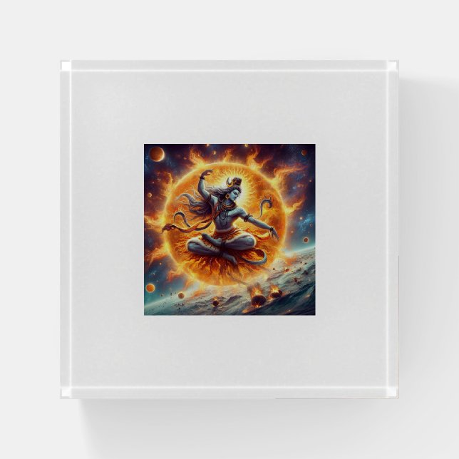 Shiva and the Sun Paperweight (Front)