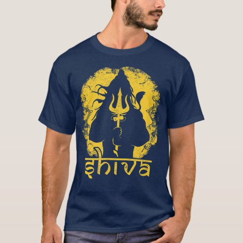 Shiva Divine Trident Design for Men Hindu Gods Lor T_Shirt