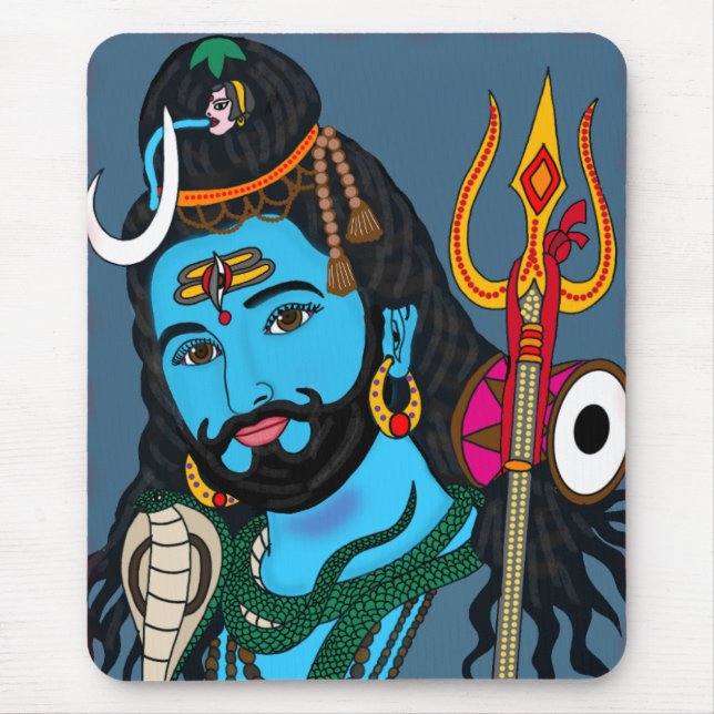 Shiva Face Stationery Mouse Pad (Front)