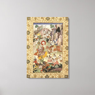 Shiva killing the Demon Andhaka, c.1585-90 Canvas Print