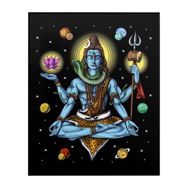 Shiva Meditation Acrylic Print (Front)