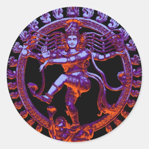 Shiva Nataraja dancing Classic Round Sticker