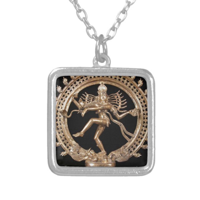 SHIVA NATRAJ COSMIC DANCER SILVER PLATED NECKLACE (Front)