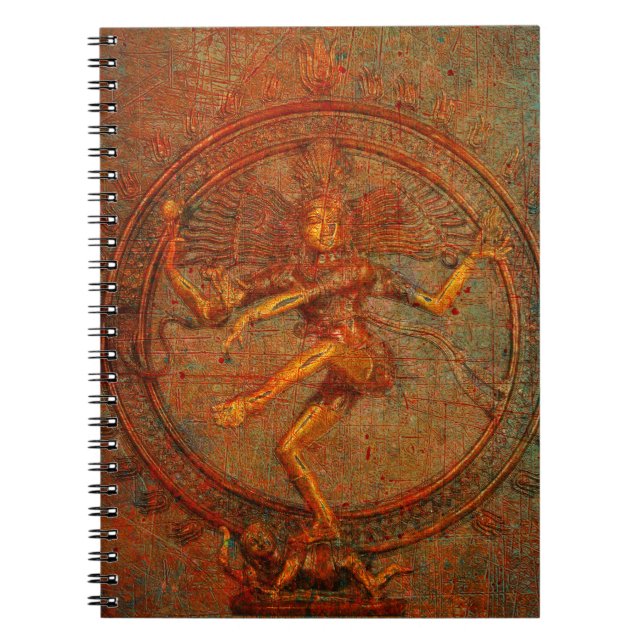 Shiva On Distressed Background Overlay Notebook (Front)