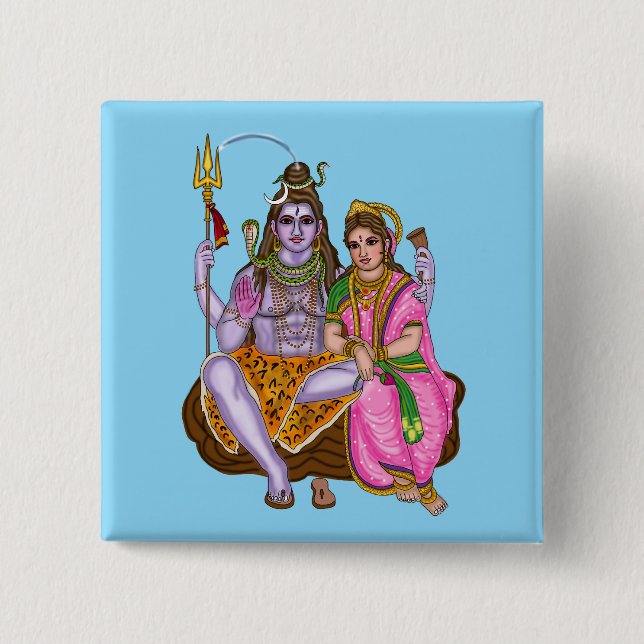 Shiva Parvati Button (Front)