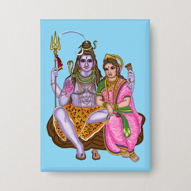 Shiva Parvati Button (Front)