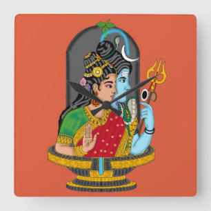 Shiva Parvati Divine Clock 