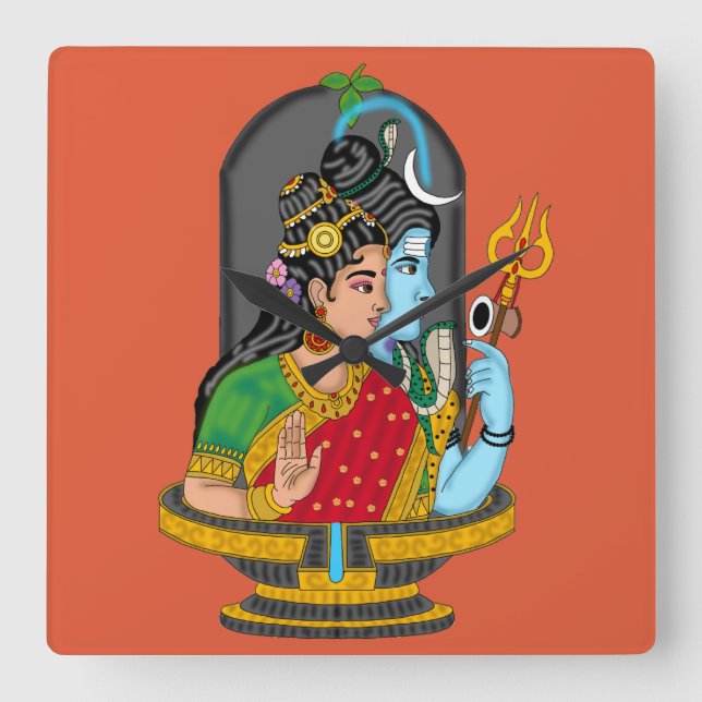 Shiva Parvati Divine Clock  (Front)
