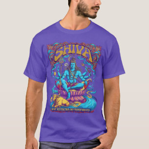 Shiva Print Hindu God Mens Womens Spiritualops fri T-Shirt