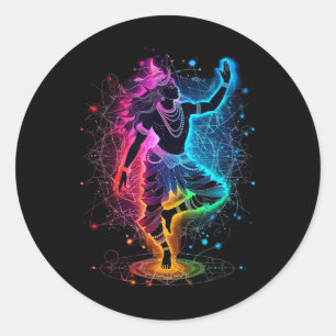 Shiva Spiritual Hindu God Tandava Dance Yoga Medit Classic Round Sticker