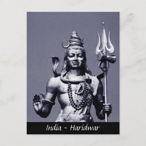 Shiva Statue Deity Haridwar  India Postcard