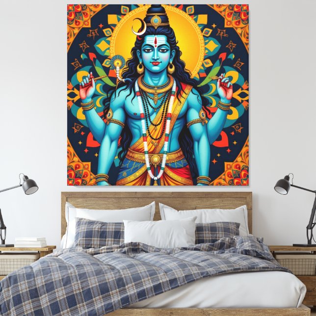 SHIVA THE DESTROYER-4 CANVAS PRINT (Insitu(Bedroom))