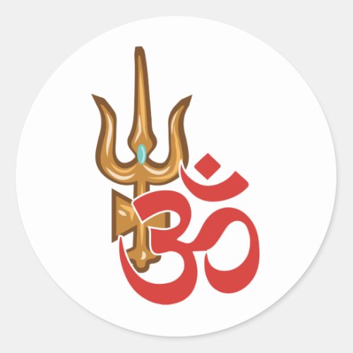 Shiva Trishula Classic Round Sticker