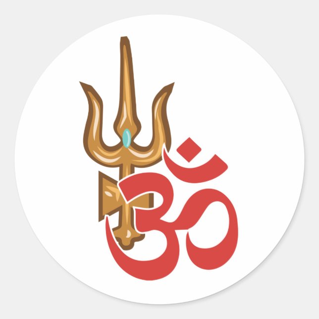 Shiva Trishula Classic Round Sticker (Front)