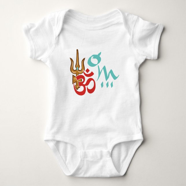Shiva Trishula OM Baby Bodysuit (Front)