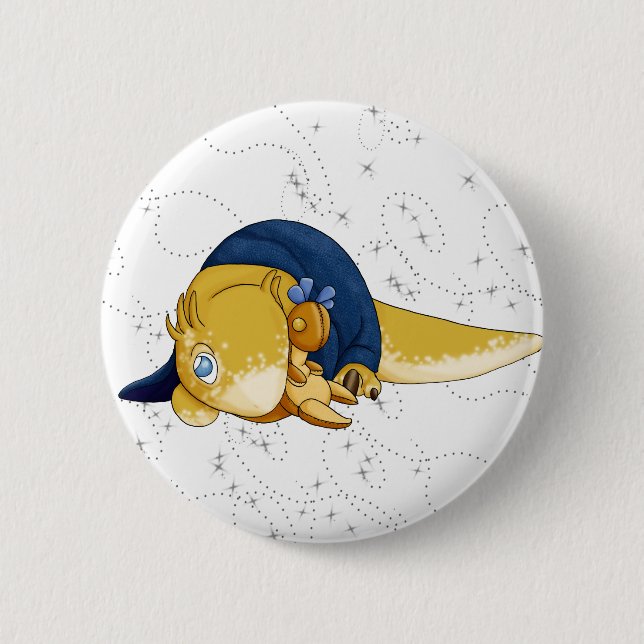 Shivae and Plushy Pinback Button (Front)