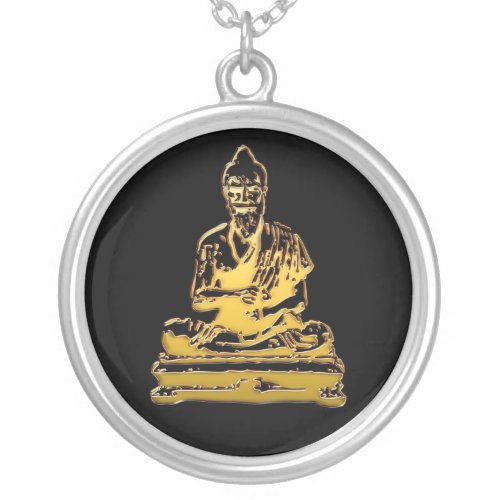 Shivago Komarpaj Buddha of Thai Massage Silver Plated Necklace