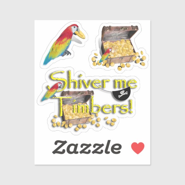 SHIVER ME TIMBERS! Pirate Chest Sticker (Sheet)