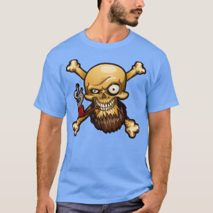 Shiver Me Timbers Pirate Skull with smoking pipe T-Shirt