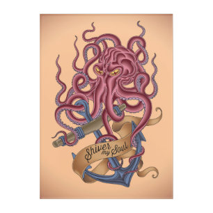 Shiver My Soul   Octopus Tatto Acrylic Print