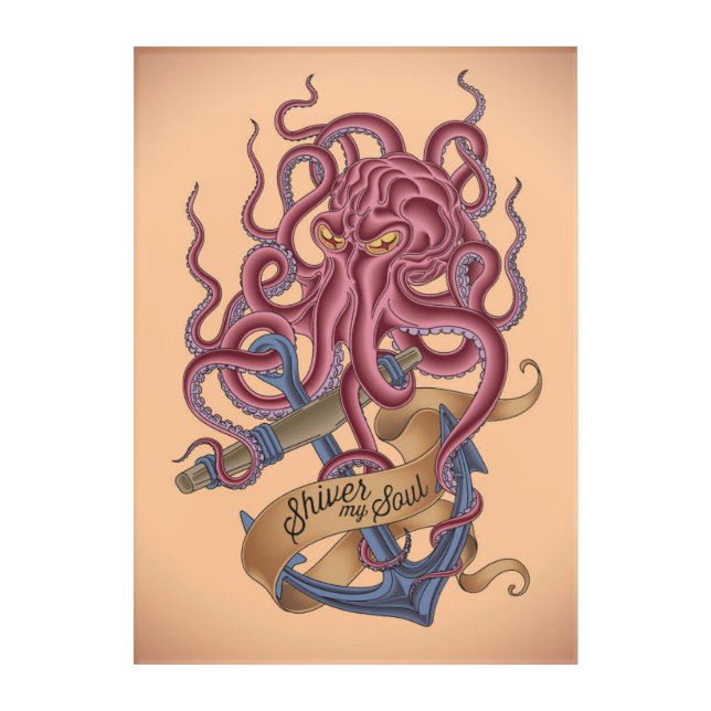 Shiver My Soul | Octopus Tatto Acrylic Print (Front)
