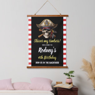Shiver My Tembers Pirate Party  Hanging Tapestry