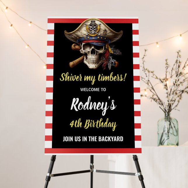 Shiver My Tembers Pirate Party Welcome Sign (In Situ (Stand))