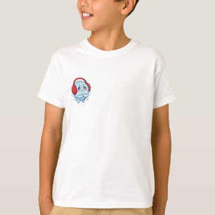 Shivering Blue Snowflake Wearing Red Earmuffs Kids T-Shirt