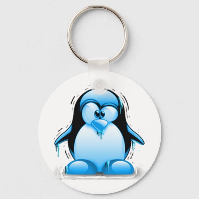 Shivering Cold Blue Tux Keychain (Front)