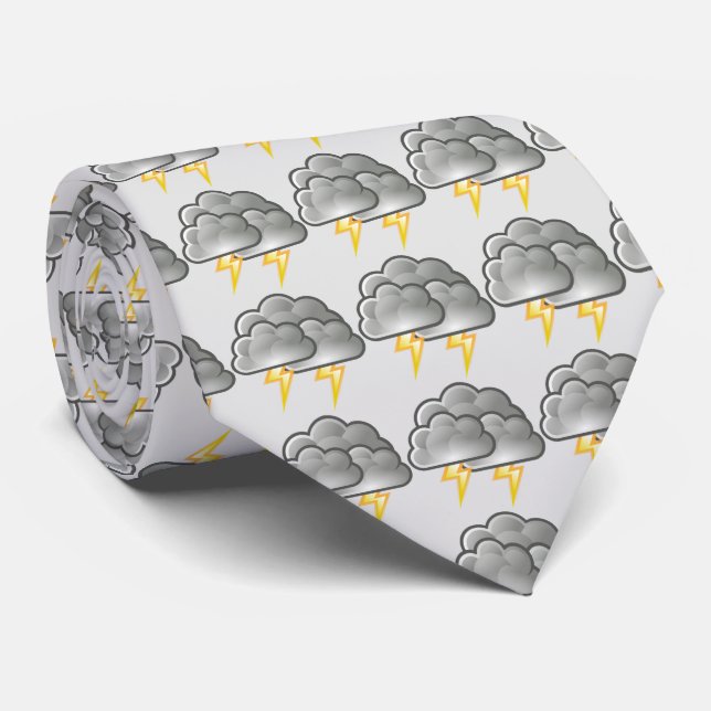 Shivering Rainy Day Clouds Thunder_Cove  Neck Tie (Rolled)