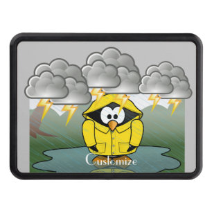 Shivering Rainy Day Penguin Thunder_Cove Belt Buck Hitch Cover