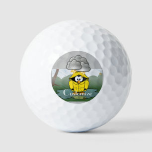 Shivering Rainy Day Penguin Thunder_Cove  Golf Balls