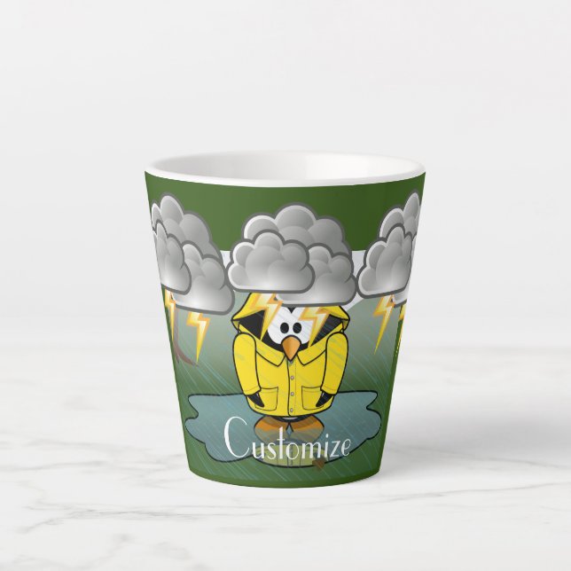 Shivering Rainy Day Penguin Thunder_Cove   Latte Mug (Front)