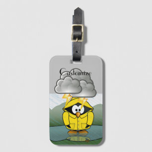 Shivering Rainy Day Penguin Thunder_Cove Luggage Tag
