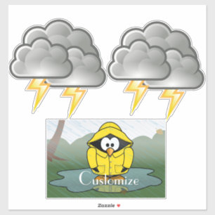 Shivering Rainy Day Penguin Thunder_Cove   Sticker