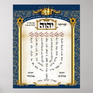 Shiviti Hebrew Prayer - Psalm 67 Giclee Art Print