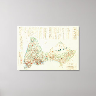 Shizuoka-ken, JapanPanoramic Map Canvas Print
