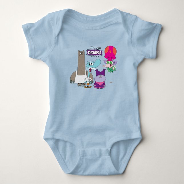 Shnitzel, Mung, Chowder, and Truffles Baby Bodysuit (Front)
