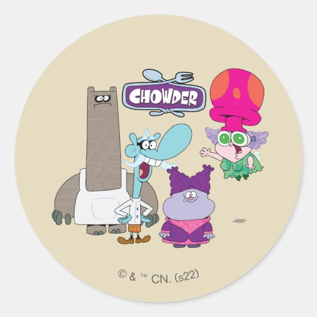 Shnitzel, Mung, Chowder, and Truffles Classic Round Sticker (Front)