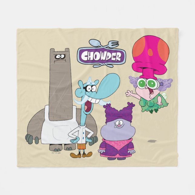 Shnitzel, Mung, Chowder, and Truffles Fleece Blanket (Front (Horizontal))