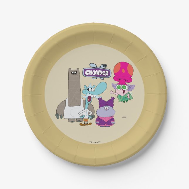 Shnitzel, Mung, Chowder, and Truffles Paper Plates (Front)